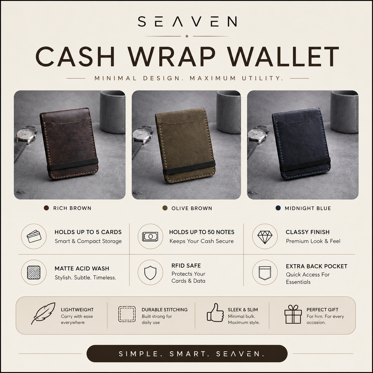 Cash wrap wallet | Seaven™