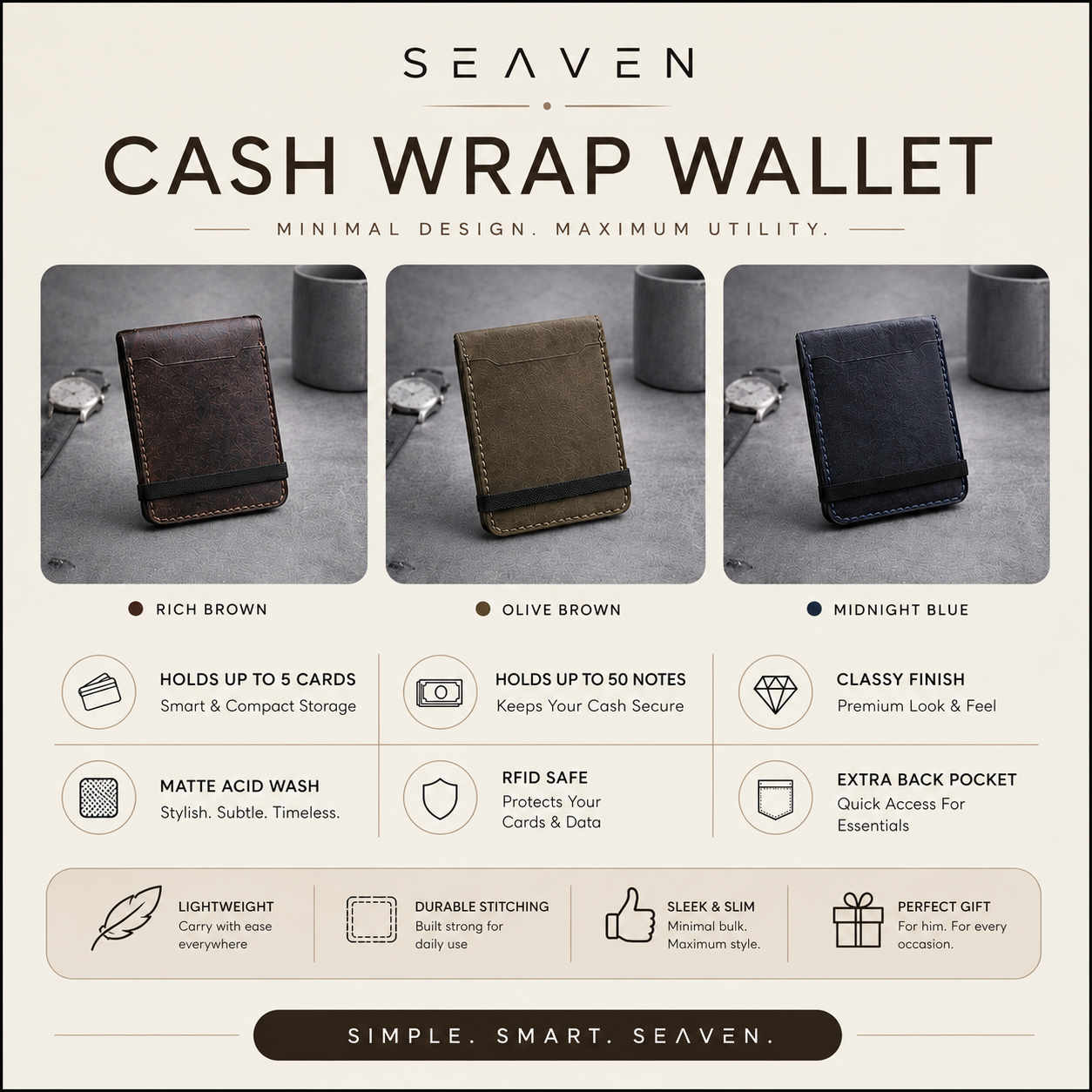 Cash wrap wallet | Seaven™